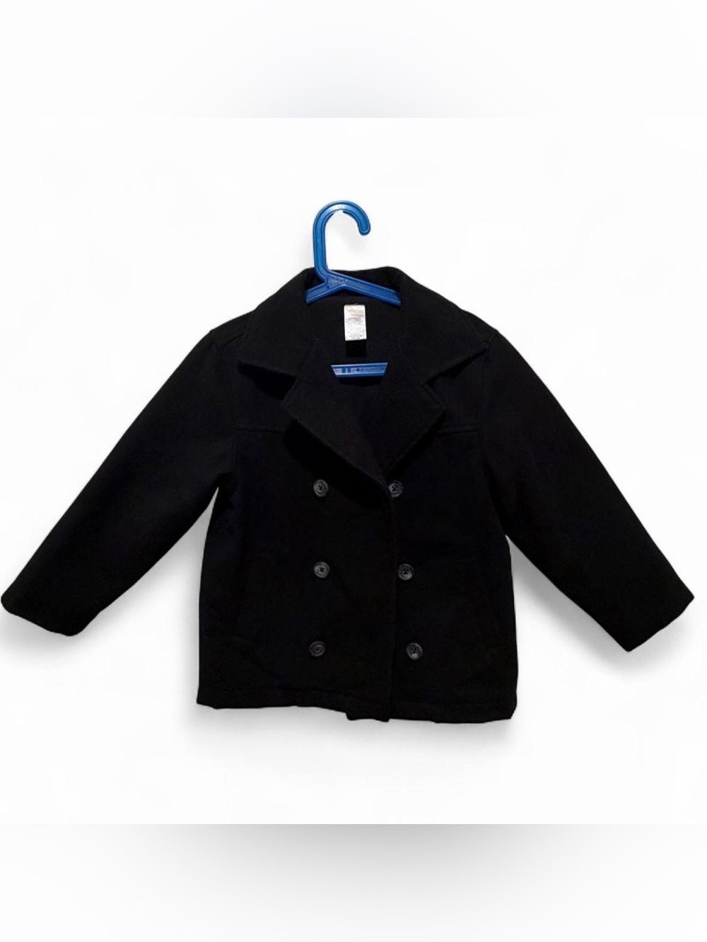 Gymboree Kid’s Black Double-Breasted Peacoat Preppy Jacket size 5-6 years
